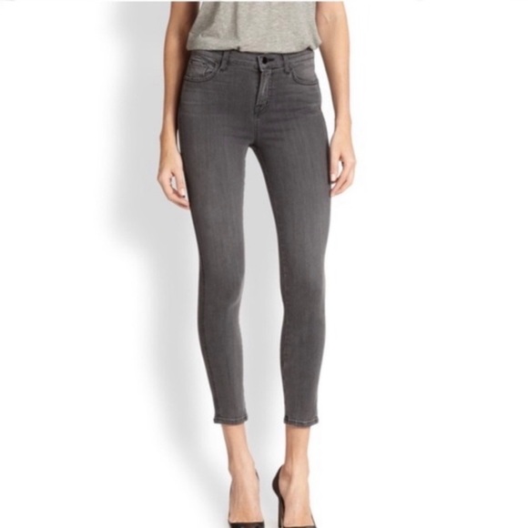 J Brand Denim - SOLD! J Brand Bree Cropped Skinny Ankle Jeans in Nightbird Faded Black Wash